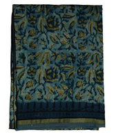 Green Floral Chanderi with organic print Saree and Stitched Blouse - MIRASILKS Green Floral Chanderi with organic print Saree and Stitched Blouse